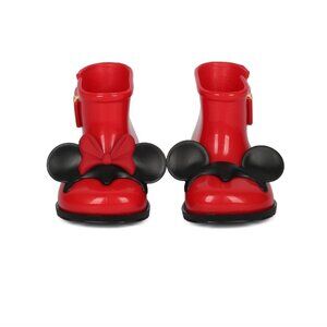 Mini Melissa Mini Sugar Rain Disney PVC Minnie Mickey Rain Boot Red Size 7